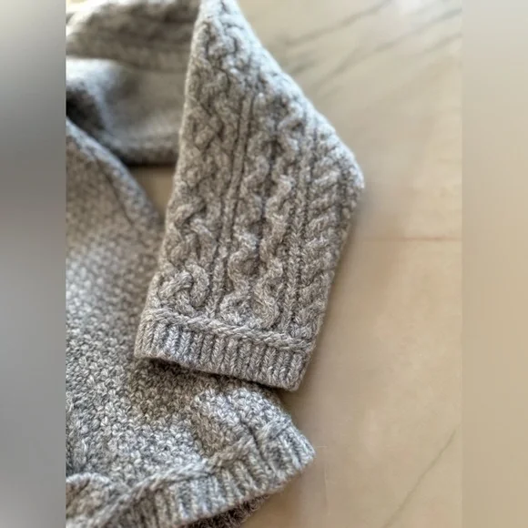 Aran Market Irish Sweater Side Zip Jacket Size M/L - Picture 8 of 12